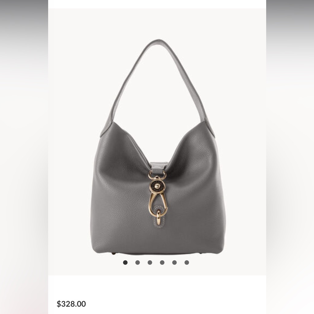 Dooney & Bourke Belvedere Hobo Logo Lock Shoulder Bag Authentic Pebble Leather